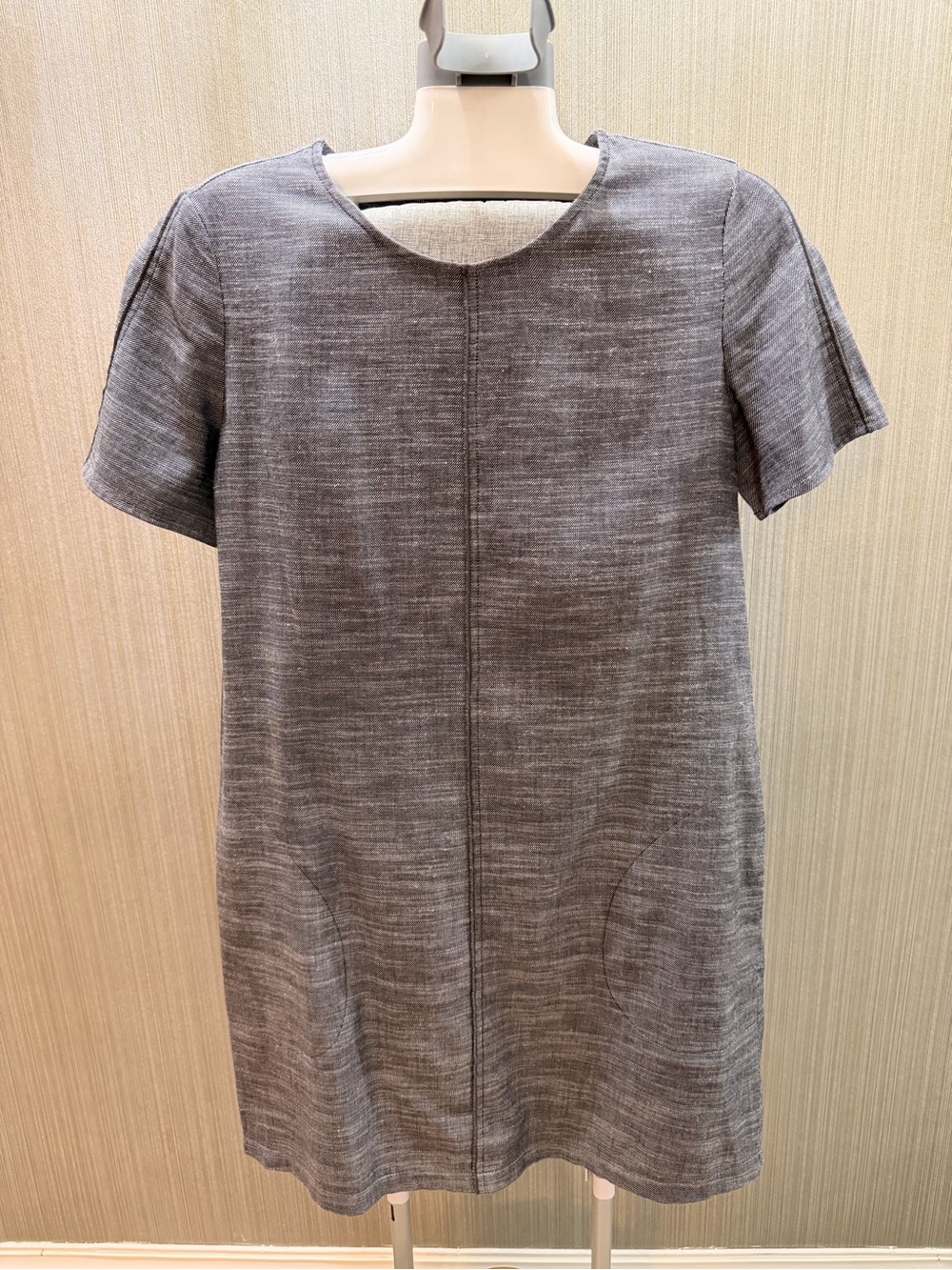 Lilla P Gray Textured Shift Dress w/ Pockets Size S